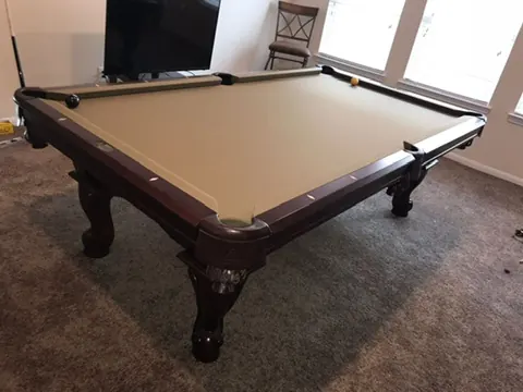 pool table setup and delivery Abilene TX, slate and legs crated for a safe move