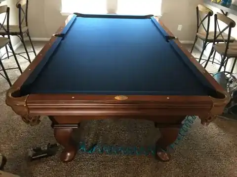 pool table refelting League City TX, slate table after reassembly and leveling