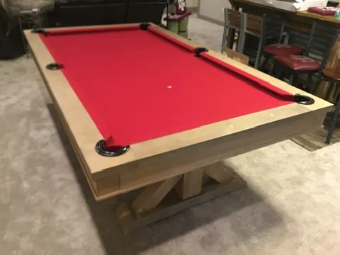 pool table setup and delivery Austin TX, new cloth installed on bed and rails