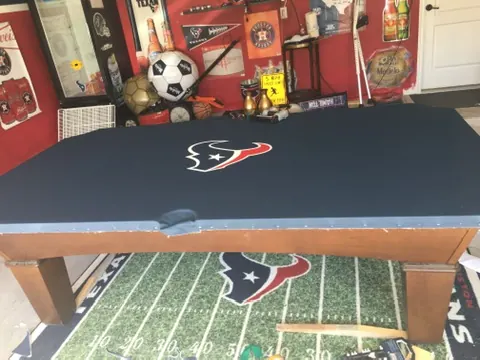 pool table moving service in Cypress TX, game room table leveled with a machinist level