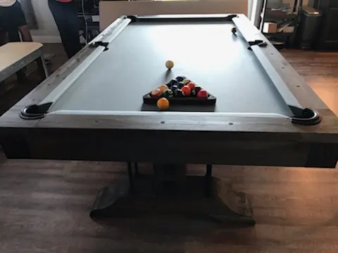 pool table installation Corpus Christi TX, slate and legs crated for a safe move