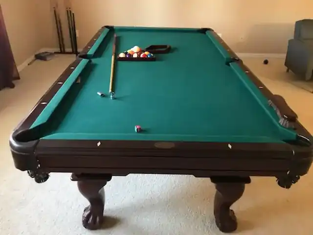 pool table setup and delivery Grand Prairie TX, finished table after a full service visit
