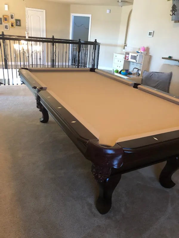 pool table movers Sugar Land TX, game room table leveled with a machinist level