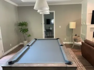 pool table refelting Southlake TX, rails and frame during refelt service