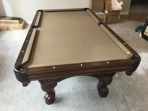 pool table setup and delivery College Station TX, slate table after reassembly and leveling