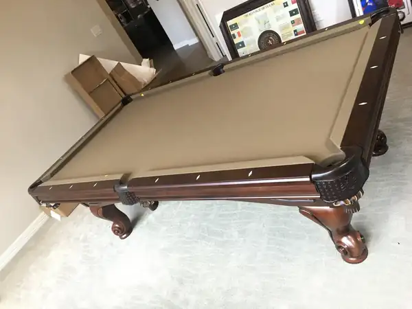 pool table movers Tyler TX, finished game room table after full service