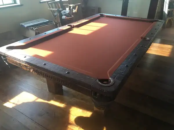 pool table installation Killeen TX, new cloth installed on bed and rails
