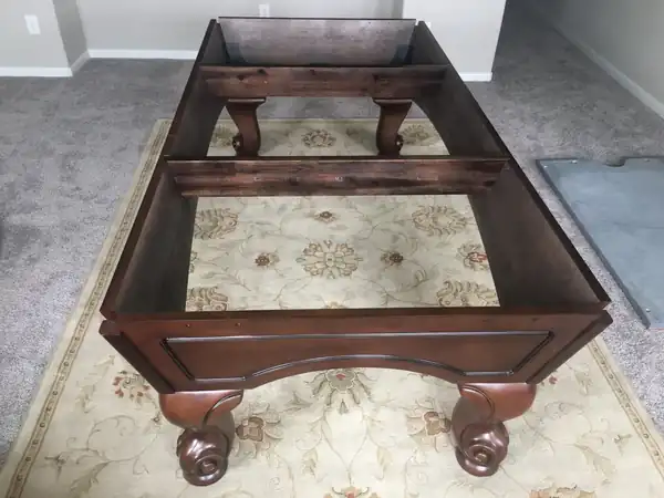 pool table movers Katy TX, table broken down and wrapped for transport