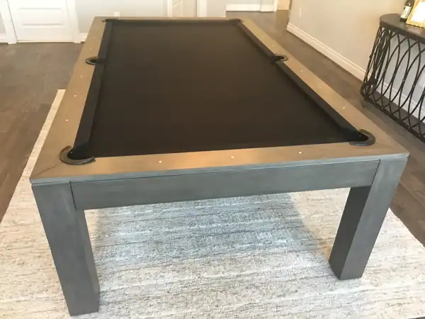 pool table refelting Georgetown TX, table broken down and wrapped for transport