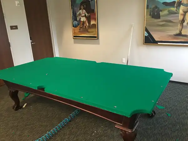 pool table setup and delivery Pasadena TX, finished table after a full service visit