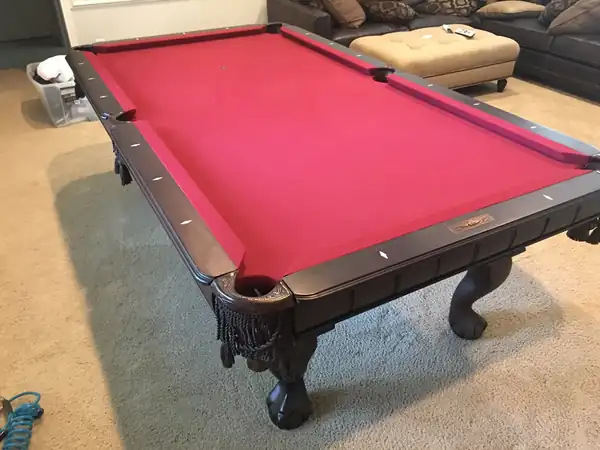 pool table repair Laredo TX, table broken down and wrapped for transport