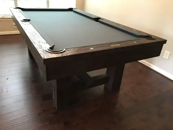 pool table movers El Paso TX, slate table after reassembly and leveling