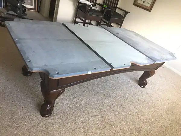 pool table repair Austin TX, finished table after a full service visit