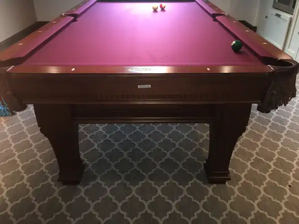 pool table setup and delivery Mansfield TX, game room table leveled with a machinist level