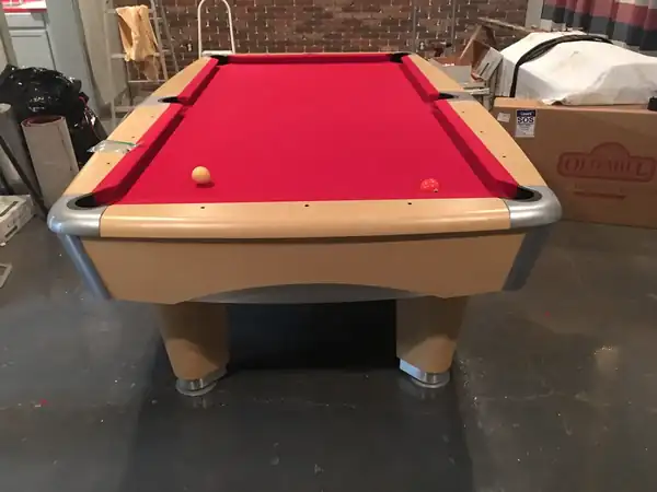 pool table movers Mansfield TX, rails and frame during refelt service