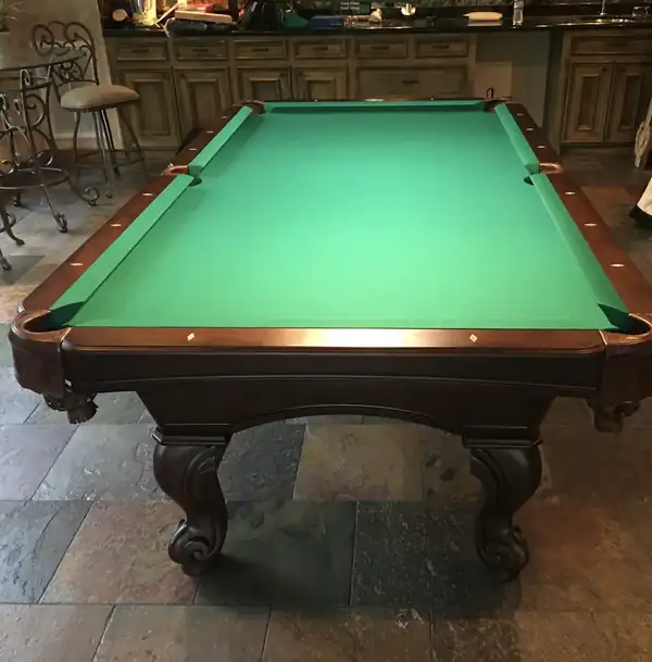 pool table repair Sugar Land TX, slate table after reassembly and leveling