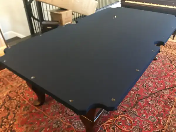pool table refelting North Richland Hills TX, new cloth installed on bed and rails