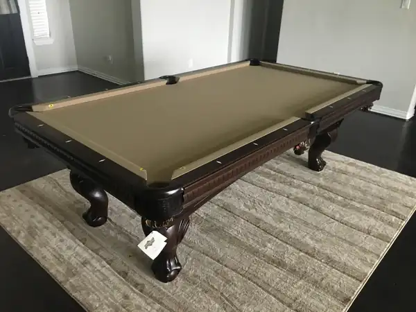 pool table refelting Garland TX, new cloth installed on bed and rails