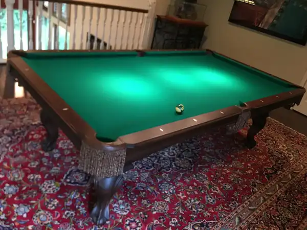pool table moving service in Baytown TX, finished table after a full service visit