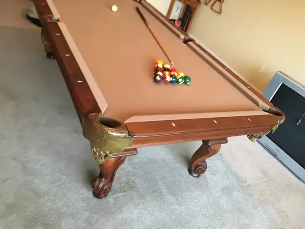pool table installation Katy TX, fully assembled table ready for play