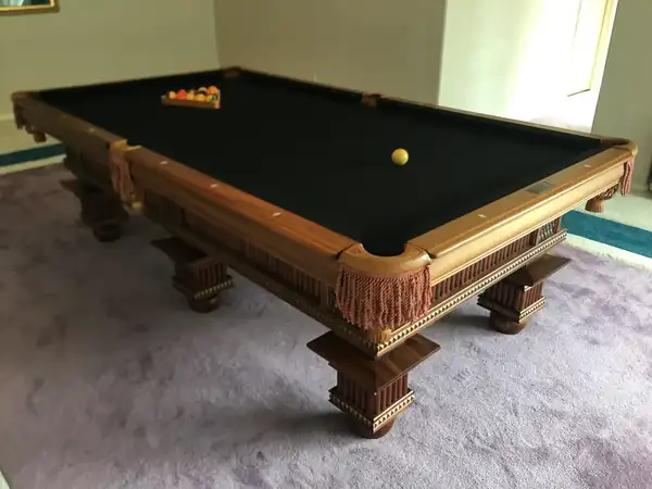 pool table movers San Marcos TX, game room table leveled with a machinist level