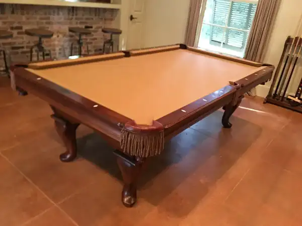 pool table installation Garland TX, table broken down and wrapped for transport