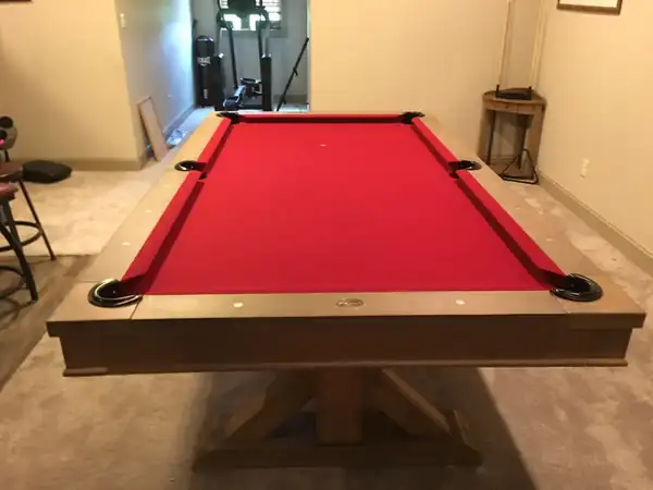 pool table refelting Mansfield TX, slate and legs crated for a safe move