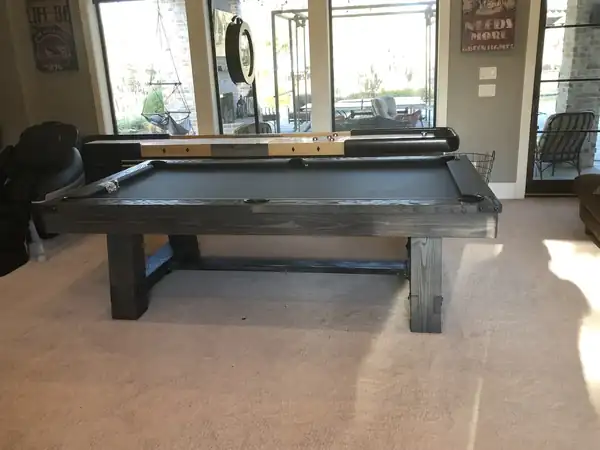pool table setup and delivery Cedar Park TX, rails and frame during refelt service