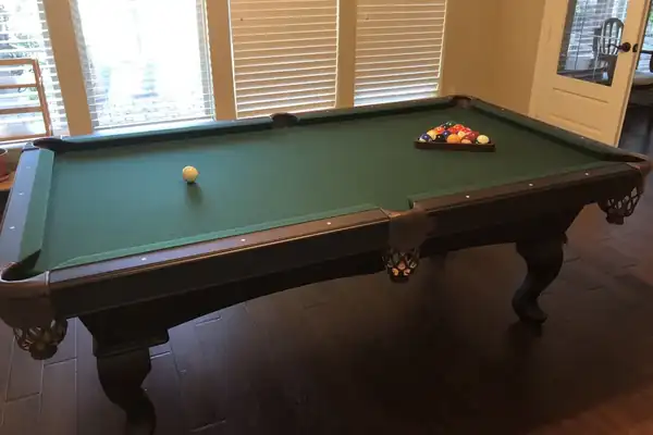 pool table refelting Frisco TX, rails and frame during refelt service