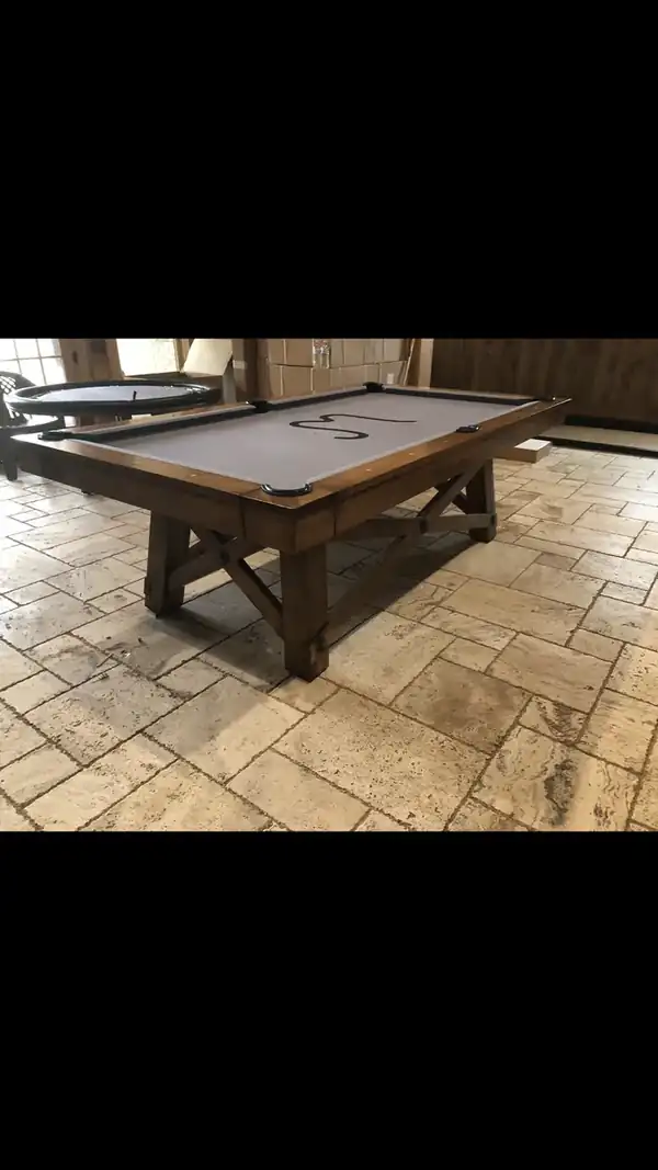 pool table leveling Katy TX, slate and legs crated for a safe move