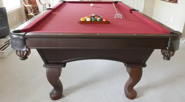 pool table leveling, fully assembled table ready for play