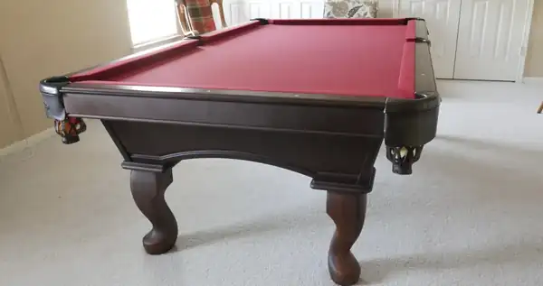 pool table installation Pearland TX, slate and legs crated for a safe move