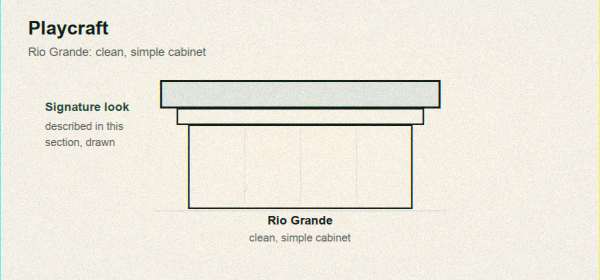 Playcraft Rio Grande drawn with its clean simple cabinet, the budget pick